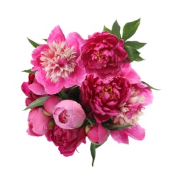 Image of Beautiful peony flower bouquet on white background