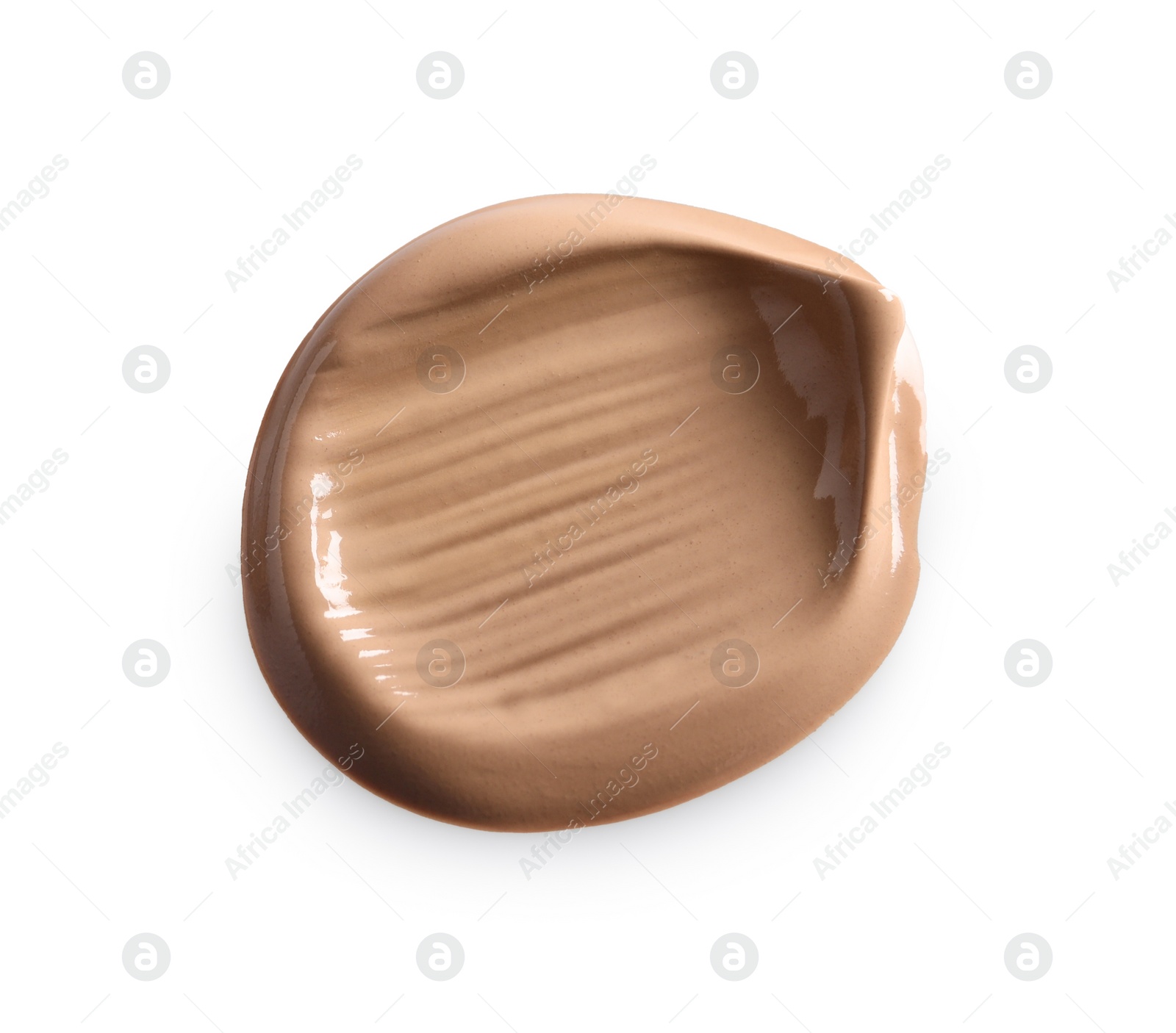 Photo of Drop of liquid skin foundation isolated on white, top view