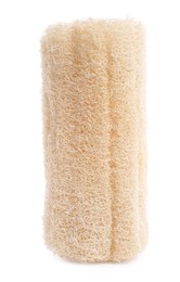 Photo of Loofah sponge isolated on white. Personal hygiene product