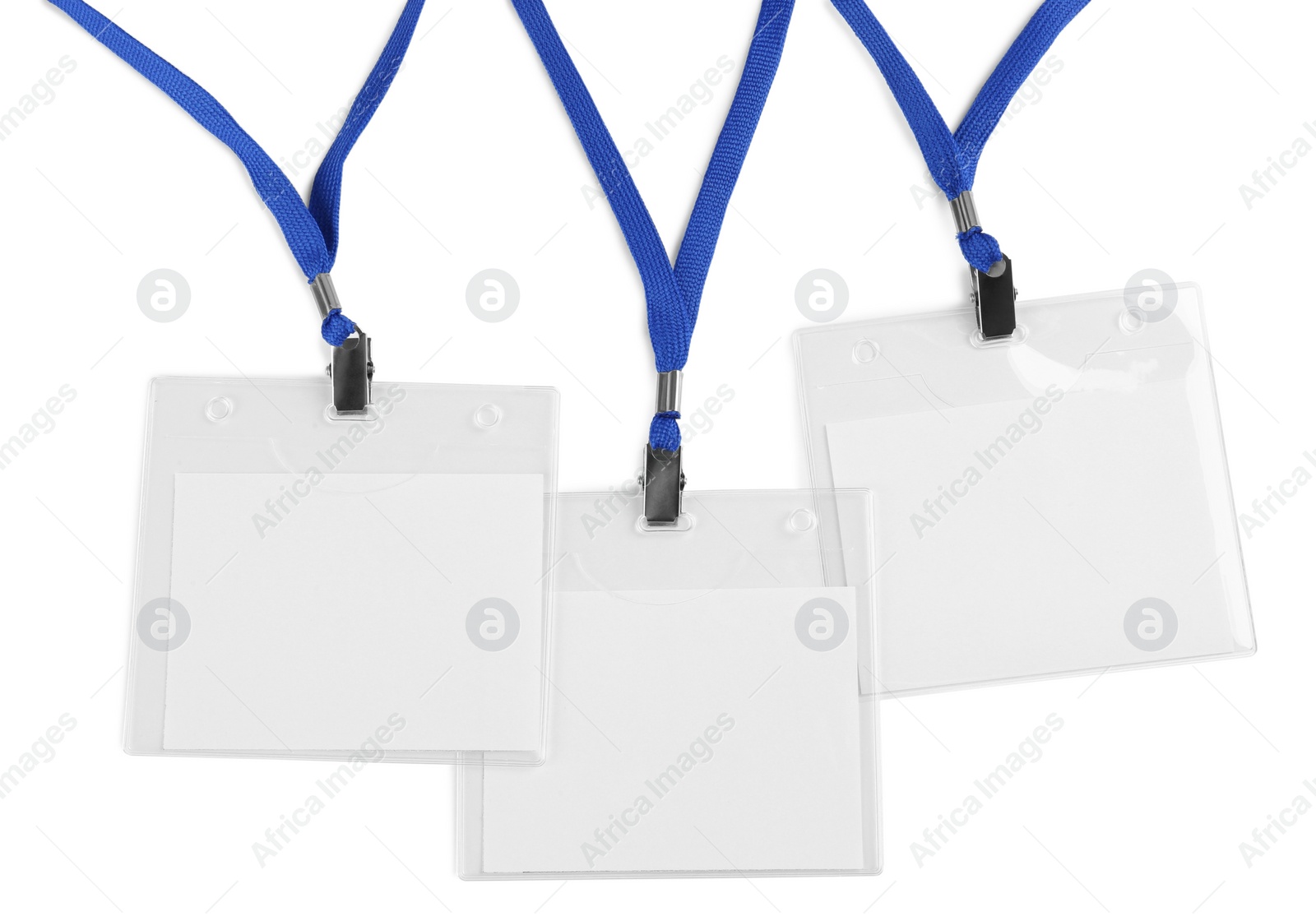 Photo of Blank badges on white background. Mockup for design