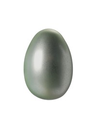 Photo of One grey Easter egg isolated on white