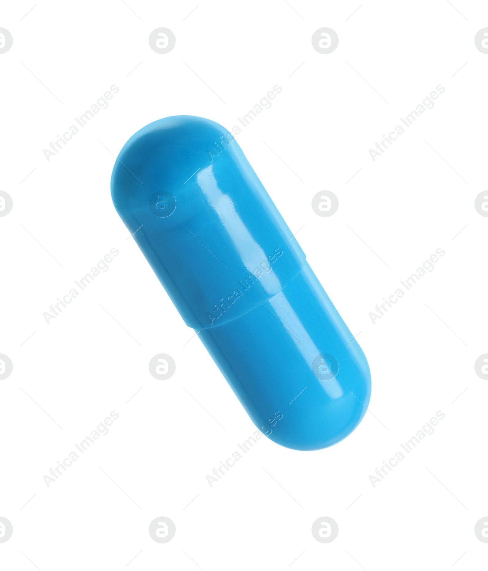 Photo of One pill isolated on white. Drug therapy