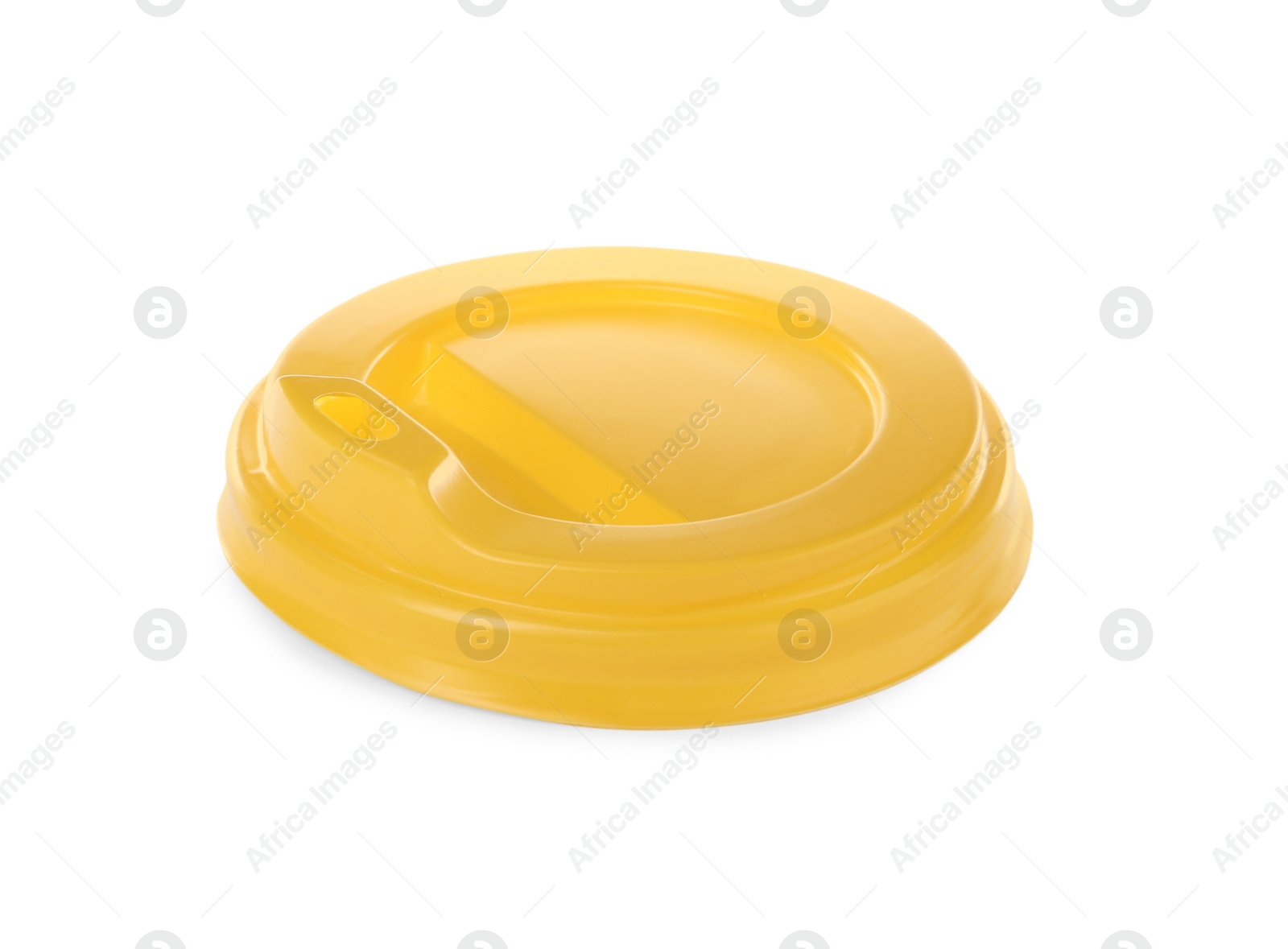 Photo of Plastic cap of disposable cup isolated on white