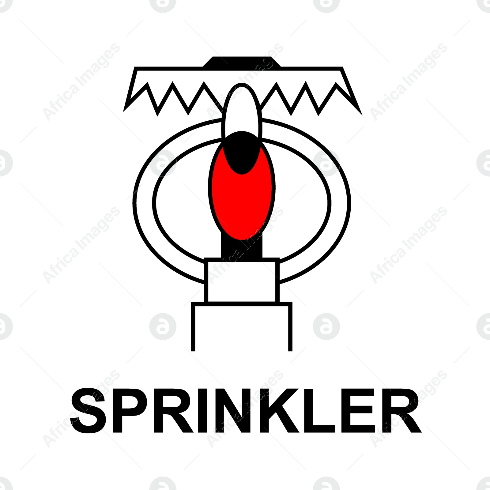 Image of International Maritime Organization (IMO) sign, illustration. Space protected by sprinkler