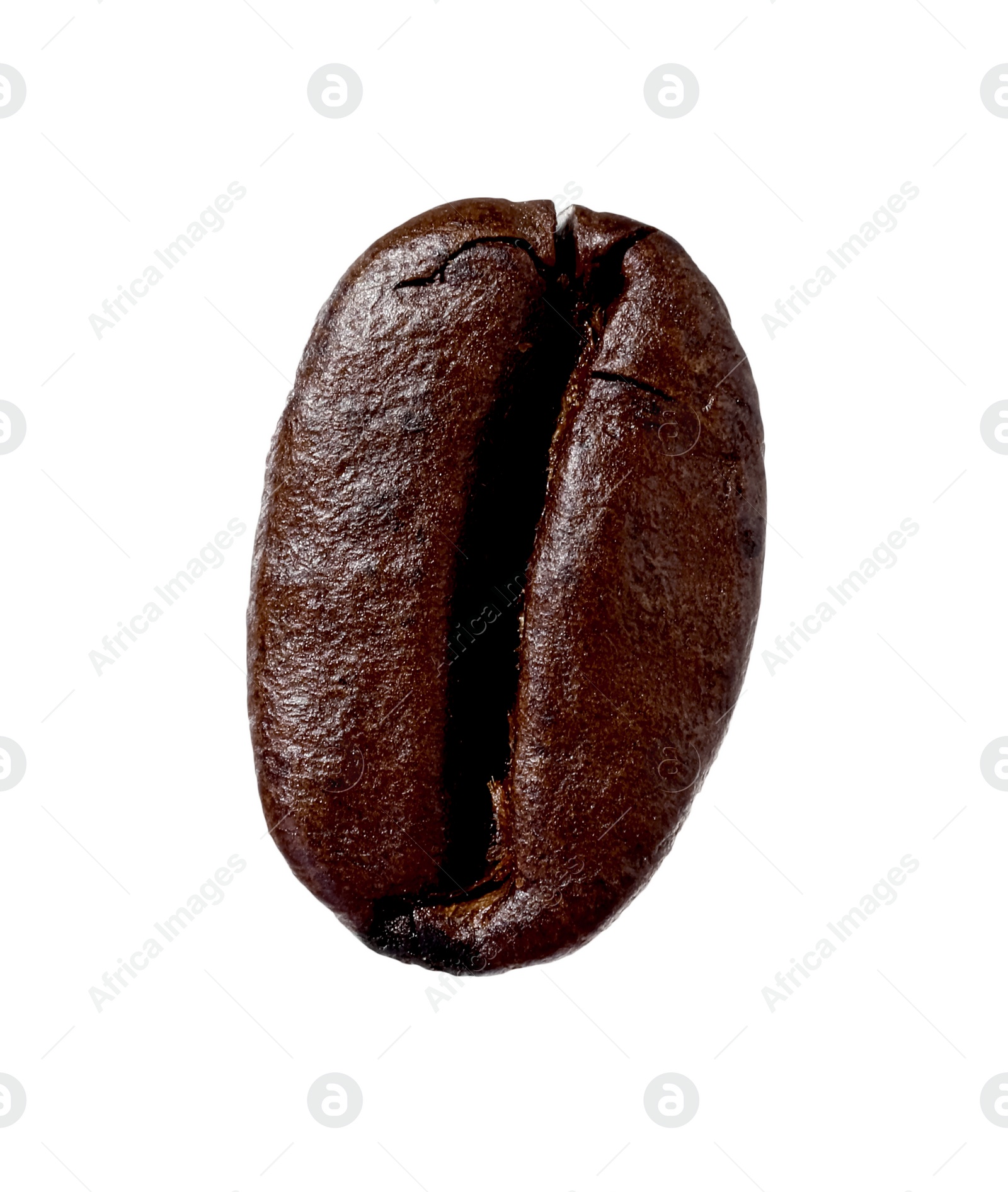 Photo of One aromatic coffee bean isolated on white