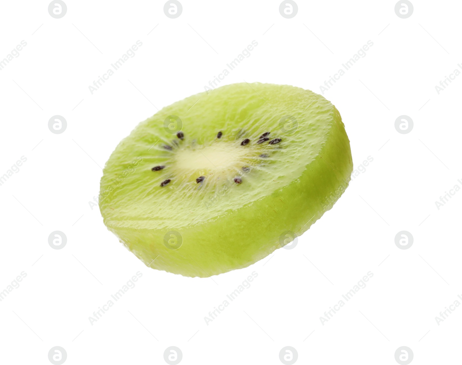 Photo of Cut fresh juicy kiwi on white background