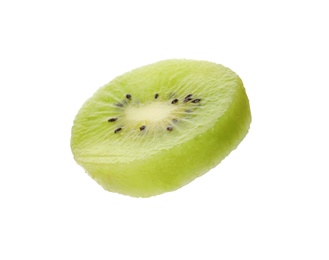 Photo of Cut fresh juicy kiwi on white background