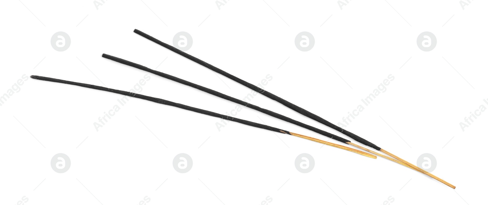 Photo of Many aromatic incense sticks on white background