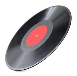 Photo of Black vintage vinyl record isolated on white