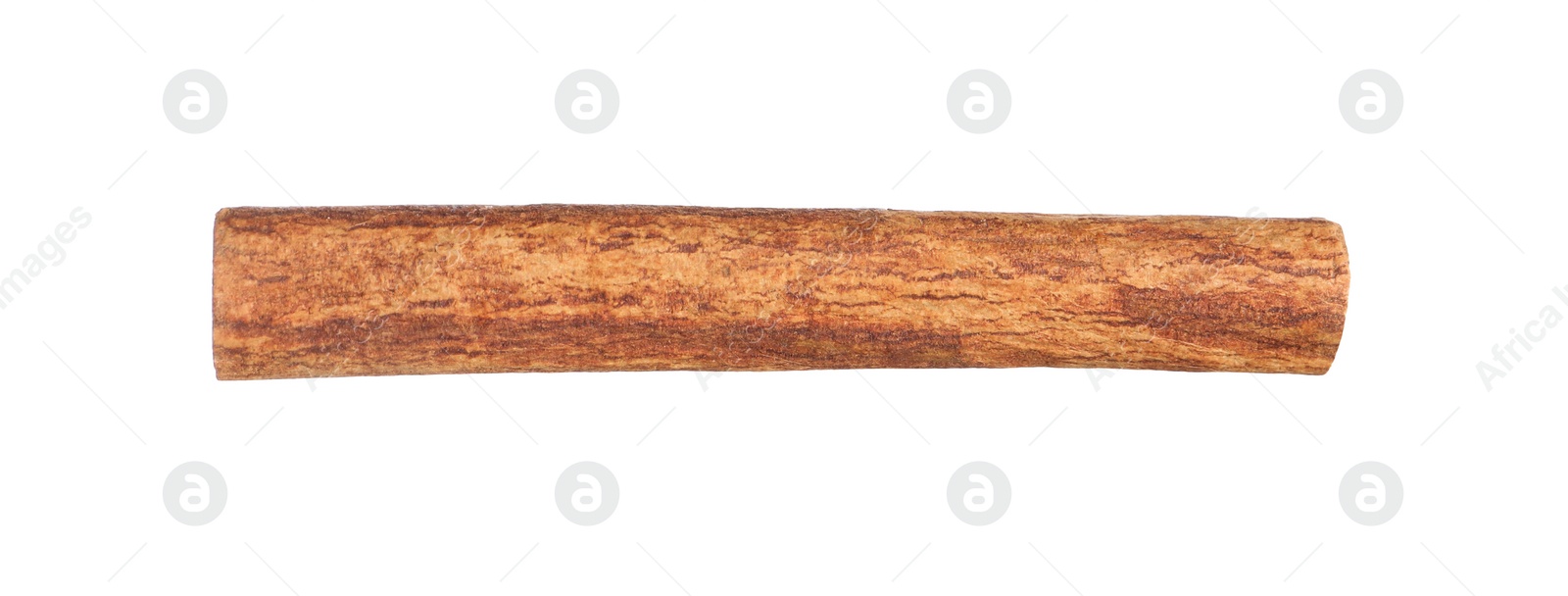 Photo of One aromatic cinnamon stick isolated on white