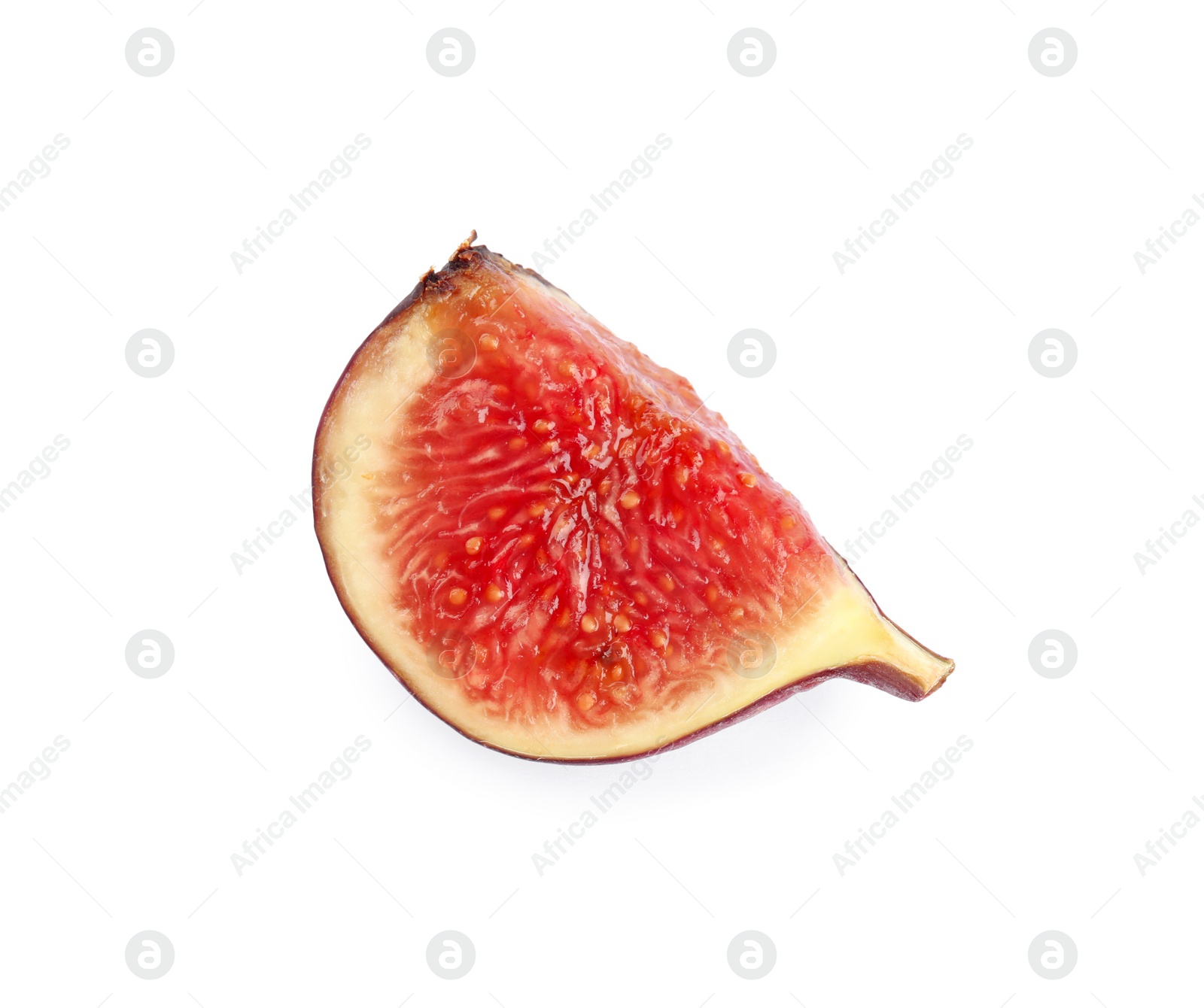 Photo of Slice of fresh fig fruit on white background