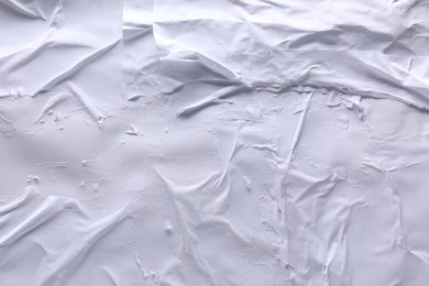 Texture of white creased paper as background, top view. Wall poster