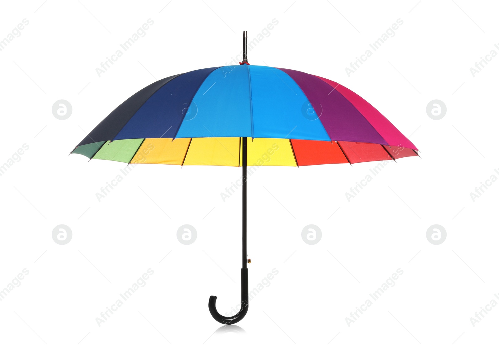 Photo of Beautiful open umbrella on white background