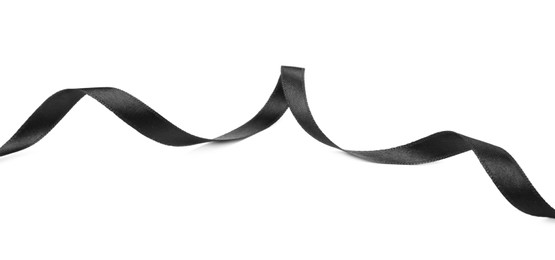 Beautiful elegant black ribbon isolated on white