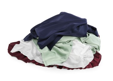 Pile of colorful clothes isolated on white