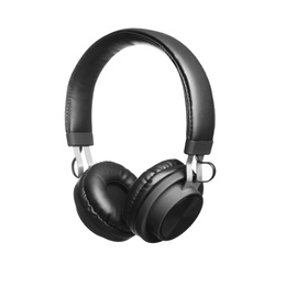 Photo of Stylish headphones with pads on white background