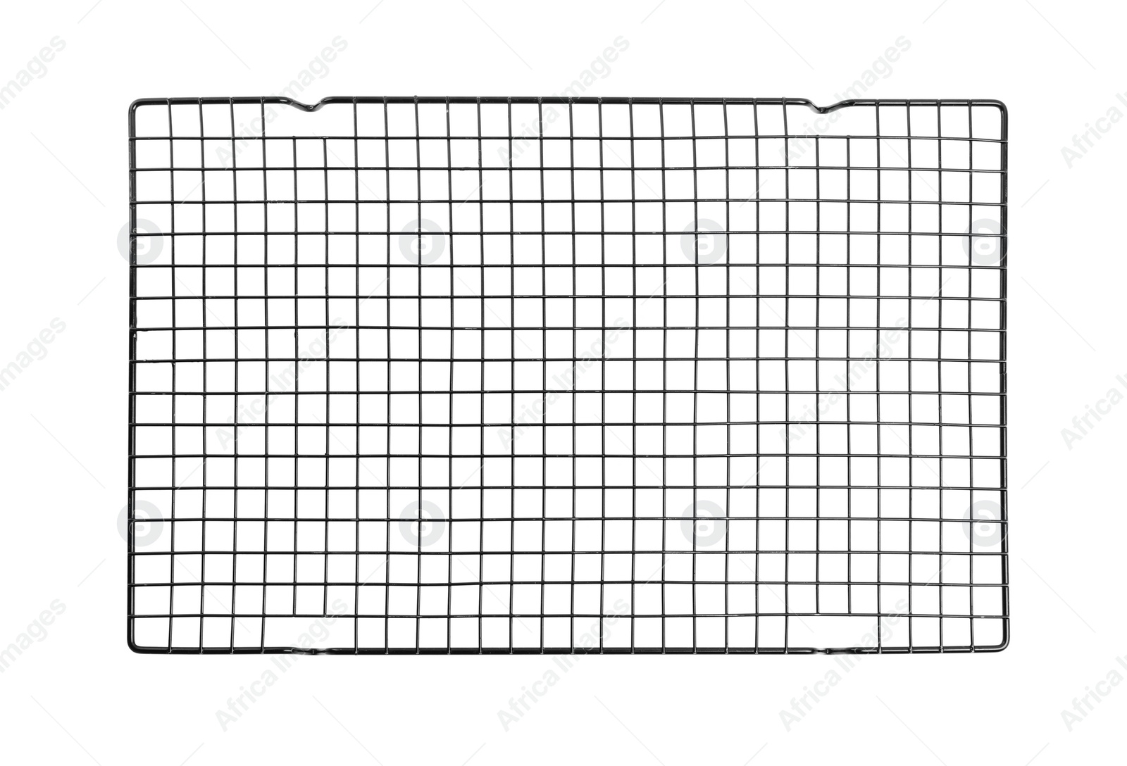 Photo of Metal cooling rack isolated on white, top view. Cooking utensil