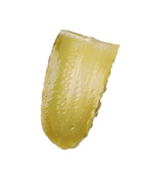 Slice of pickled cucumber isolated on white