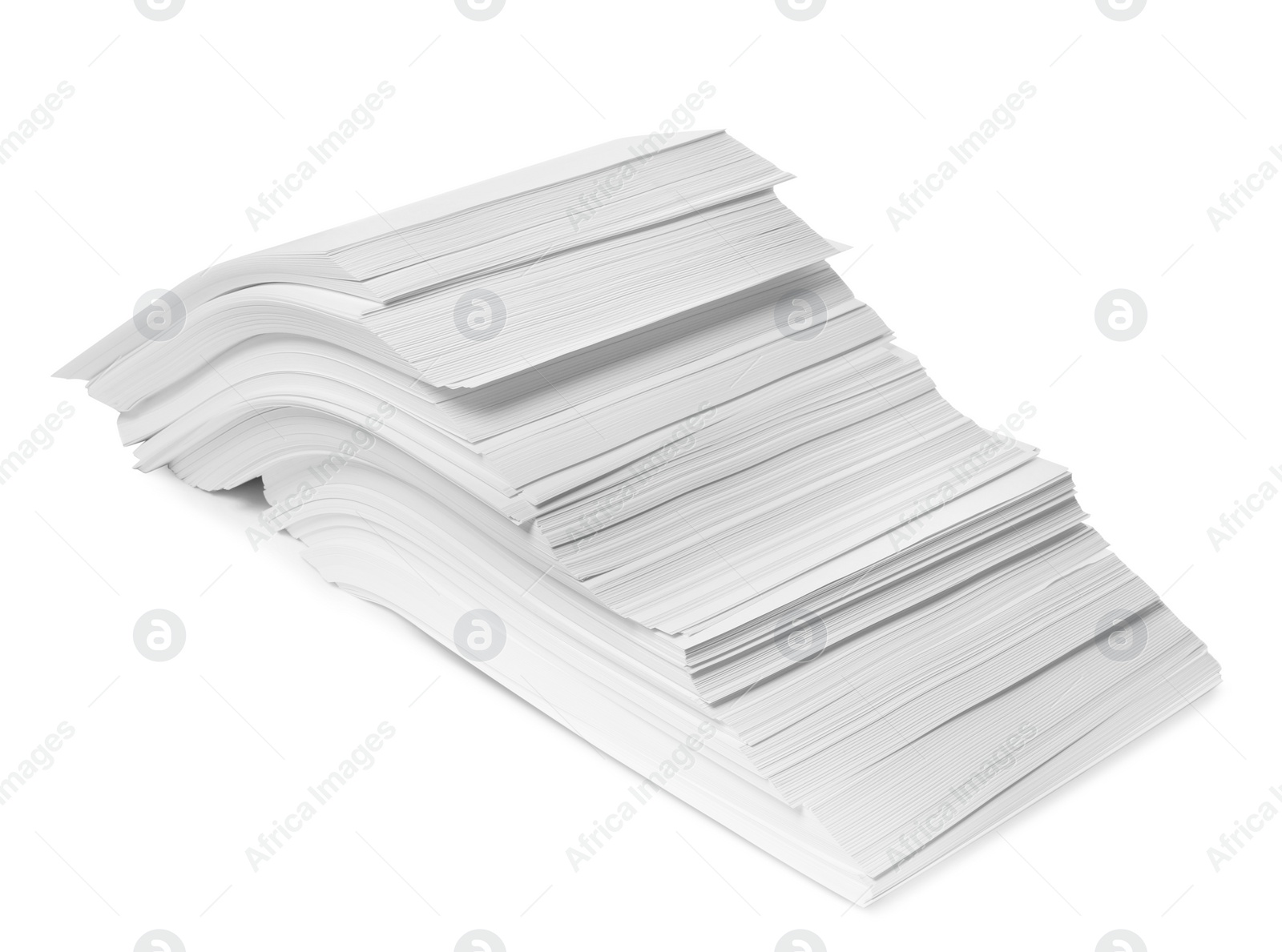 Photo of Pile of paper sheets on white background