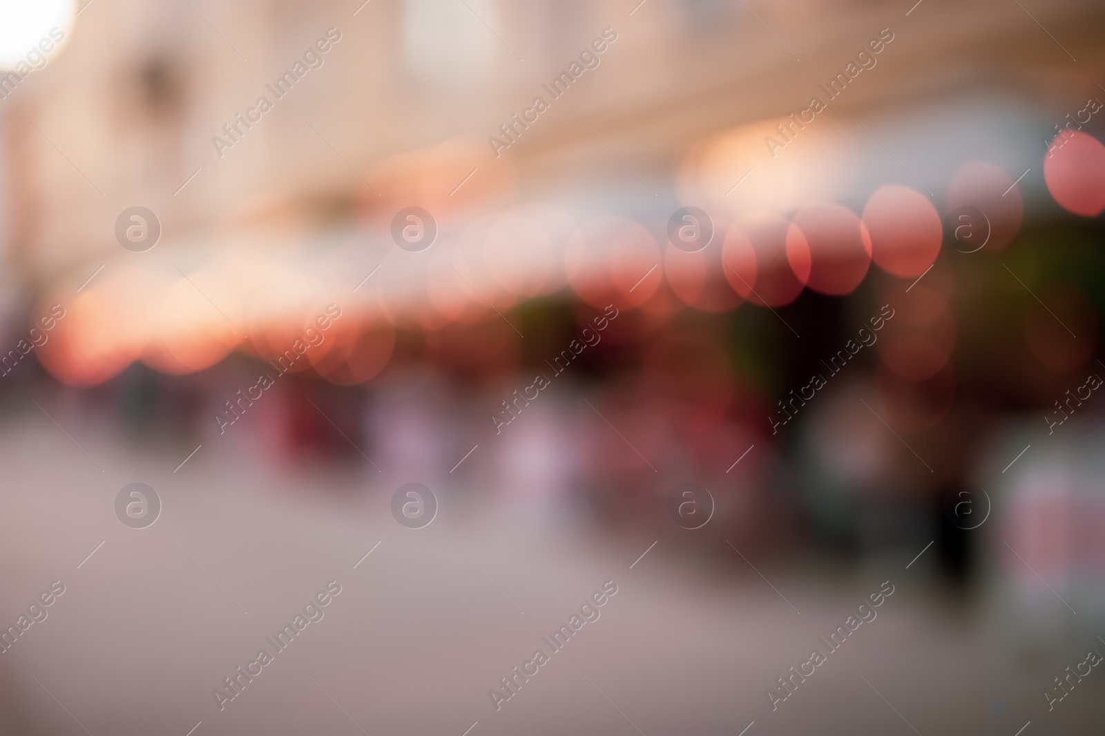 Photo of Blurred view of cafe with outdoor terrace