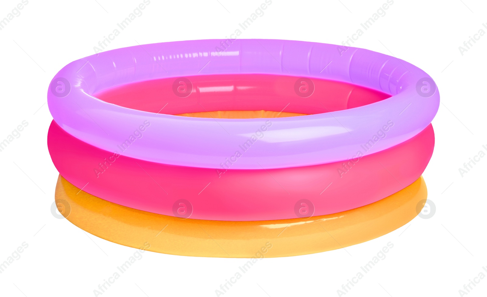 Image of Colorful inflatable rubber pool on white background