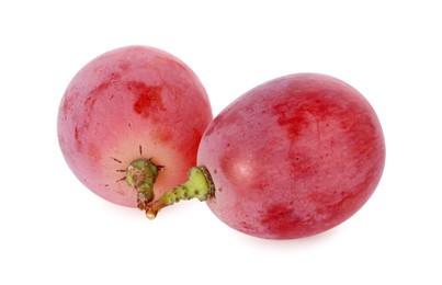 Photo of Two ripe red grapes isolated on white