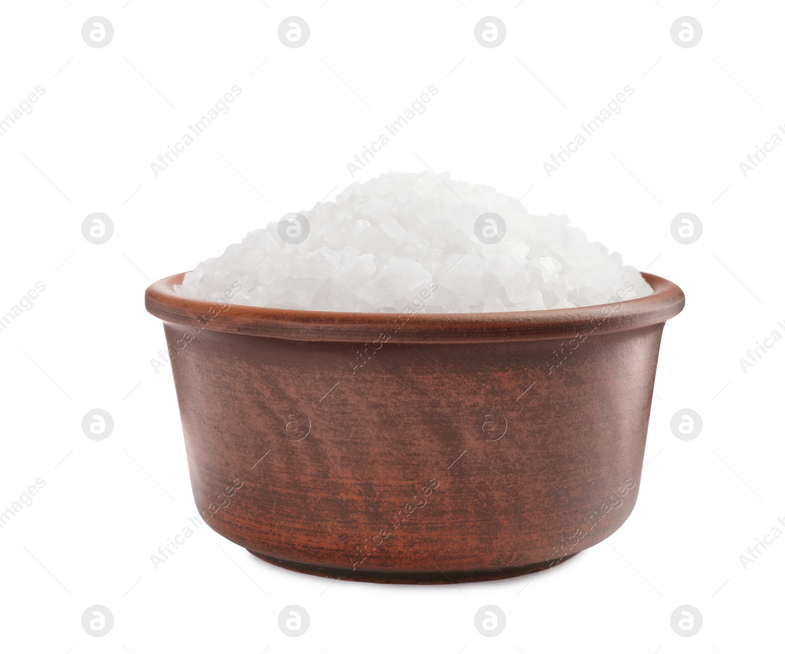 Photo of Natural salt in bowl isolated on white