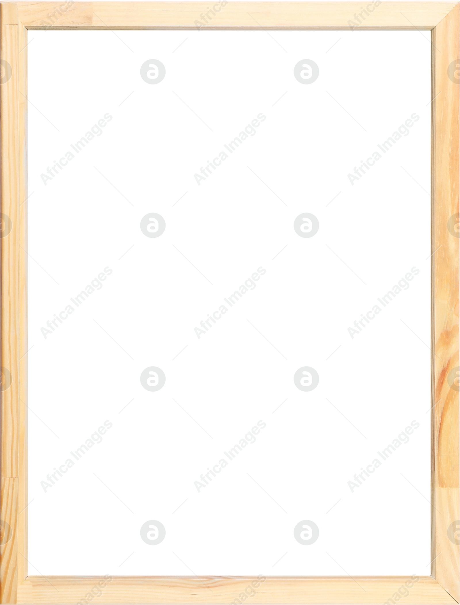 Image of Wooden frame with blank white background. Mockup for design