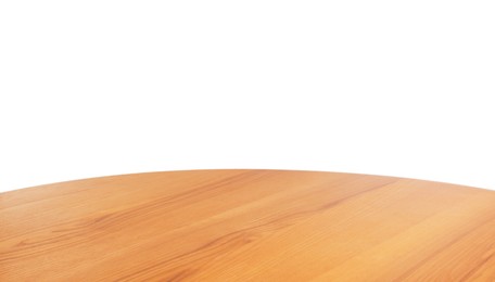 Stylish empty wooden table isolated on white