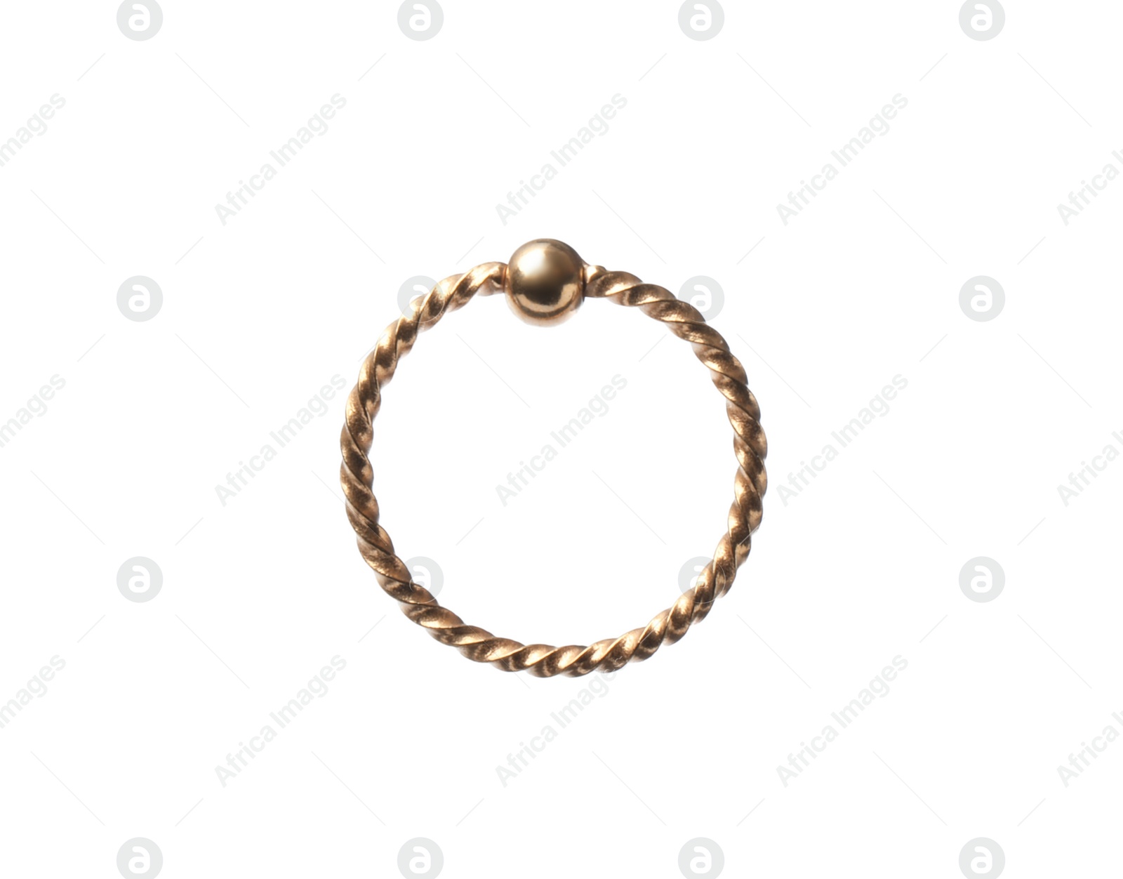 Photo of Piercing jewelry. Captive bead ring isolated on white