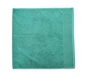 Photo of Clean soft towel on white background