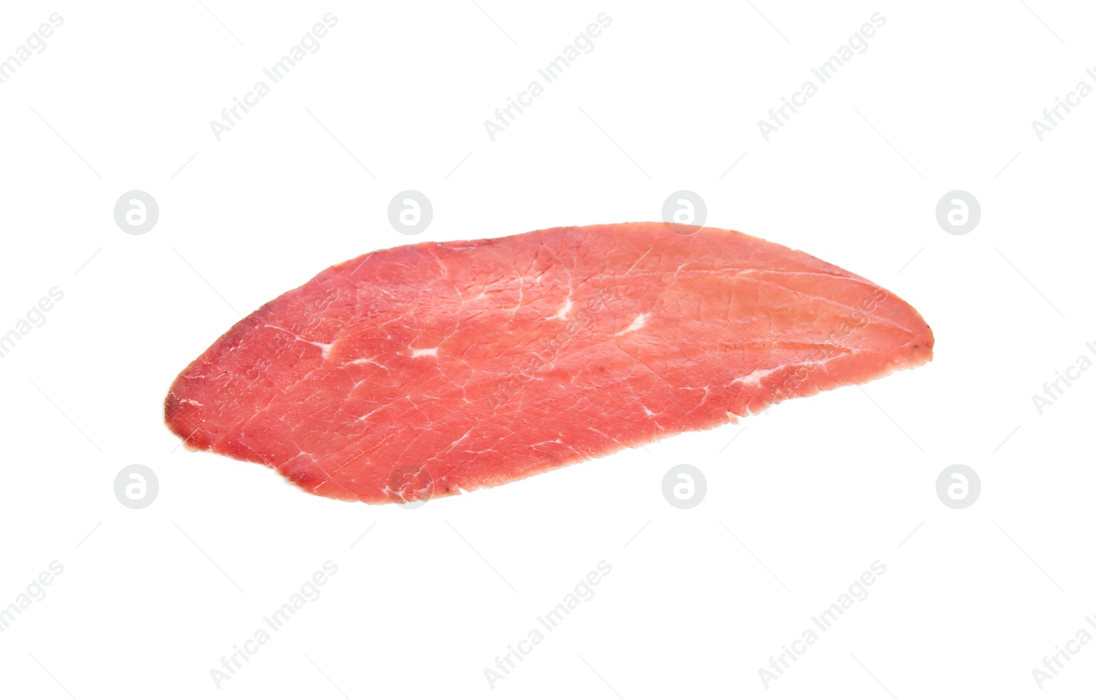 Photo of Slice of tasty bresaola isolated on white