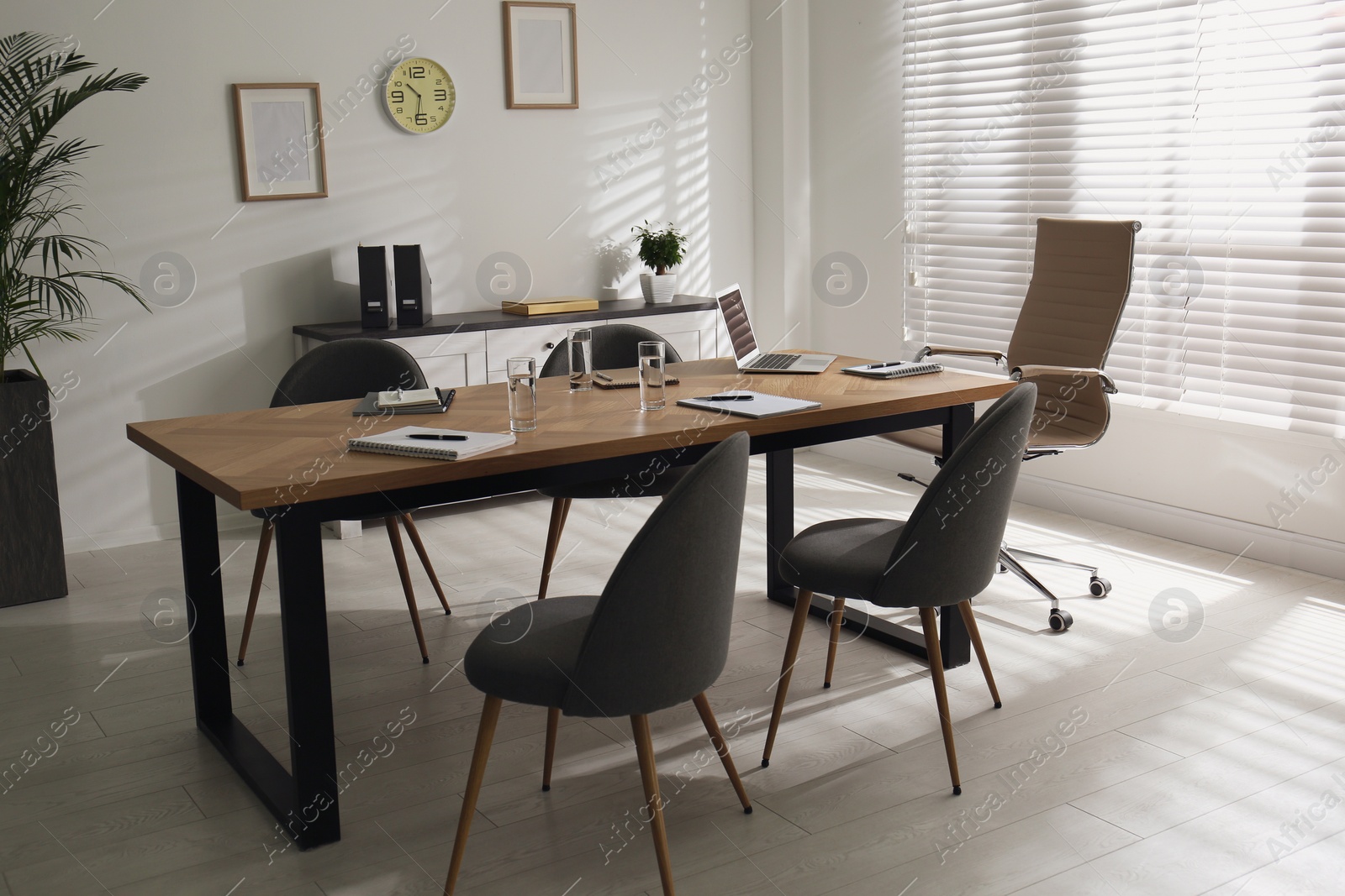 Photo of Conference room interior with modern office table