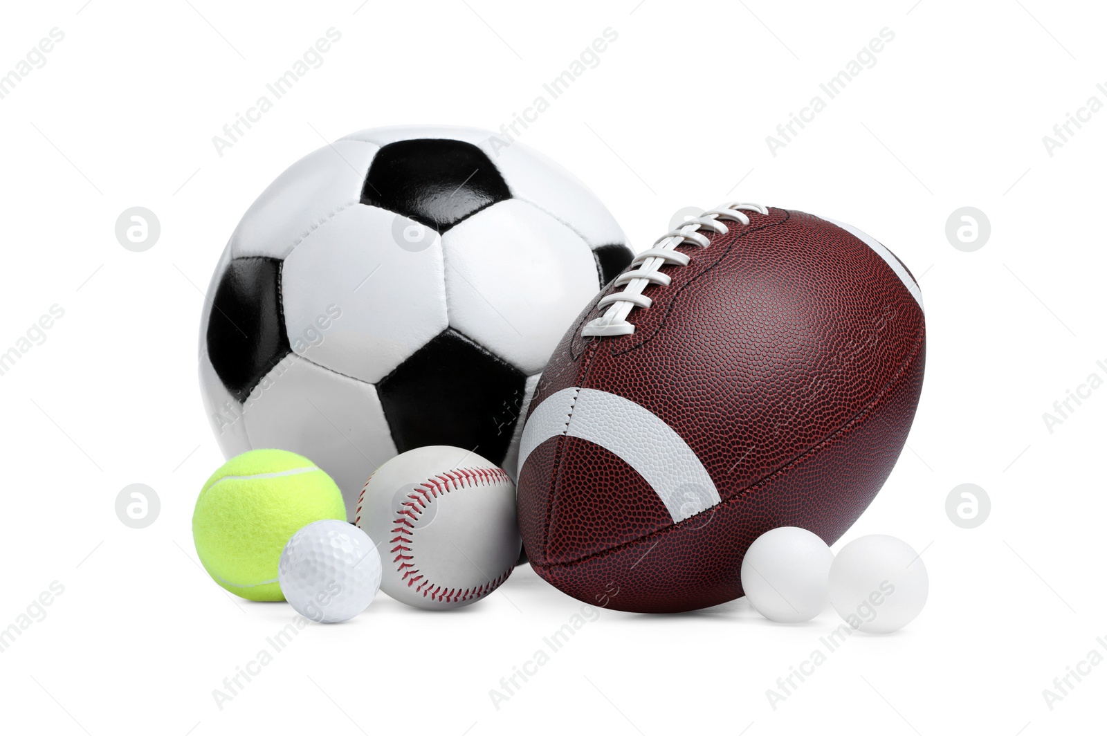 Photo of Many different sport balls isolated on white