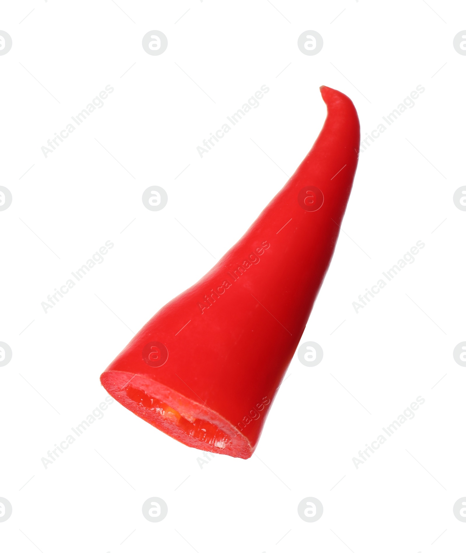 Photo of Piece of red hot chili pepper isolated on white