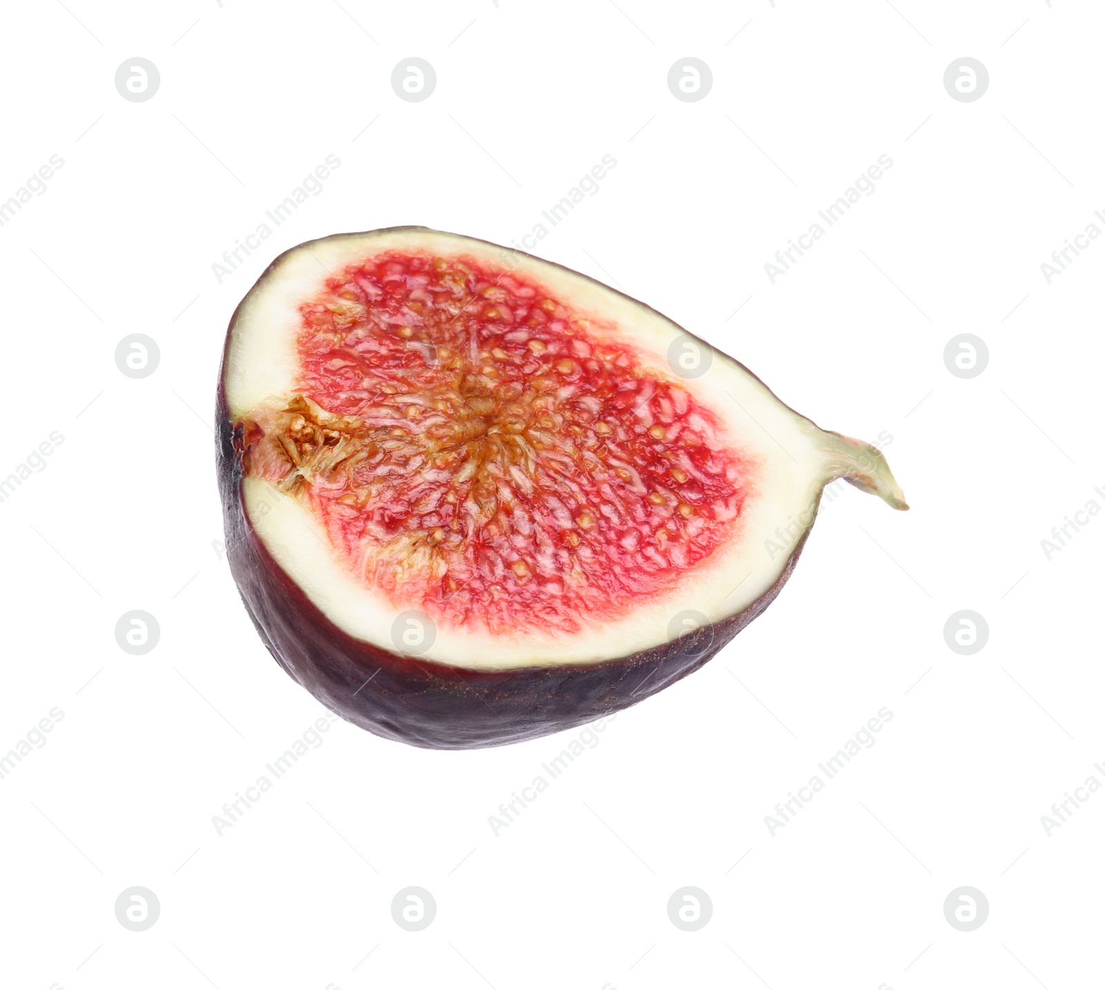 Photo of Half of fresh ripe fig isolated on white