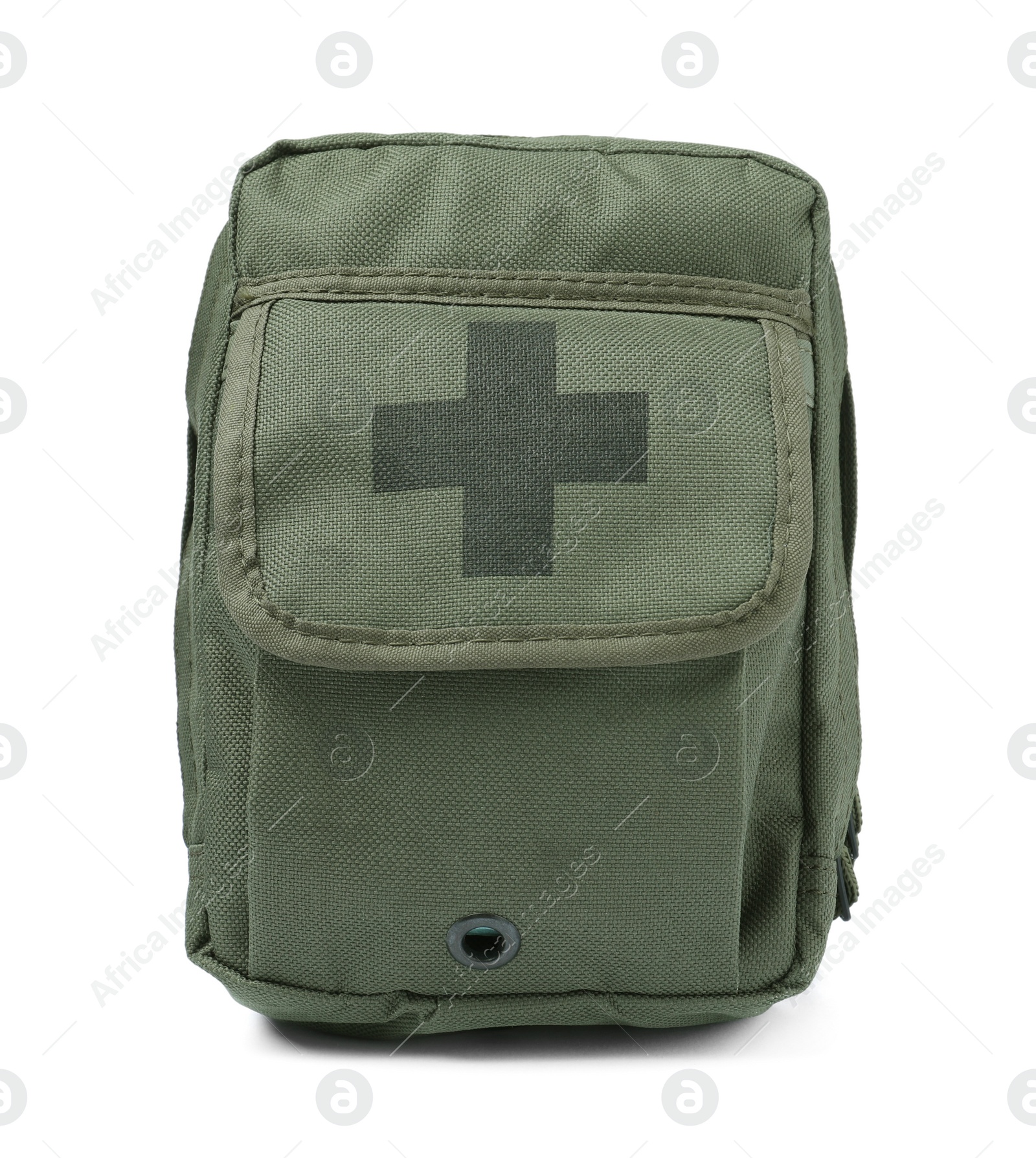 Photo of Medical kit isolated on white. Camping tourism