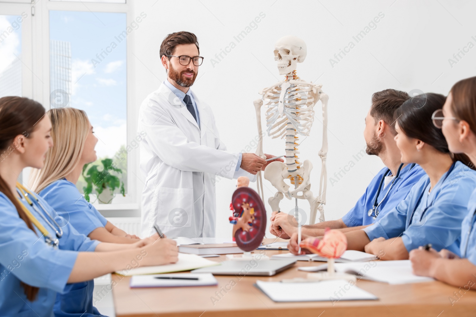 Photo of Doctor giving lecture for interns in university