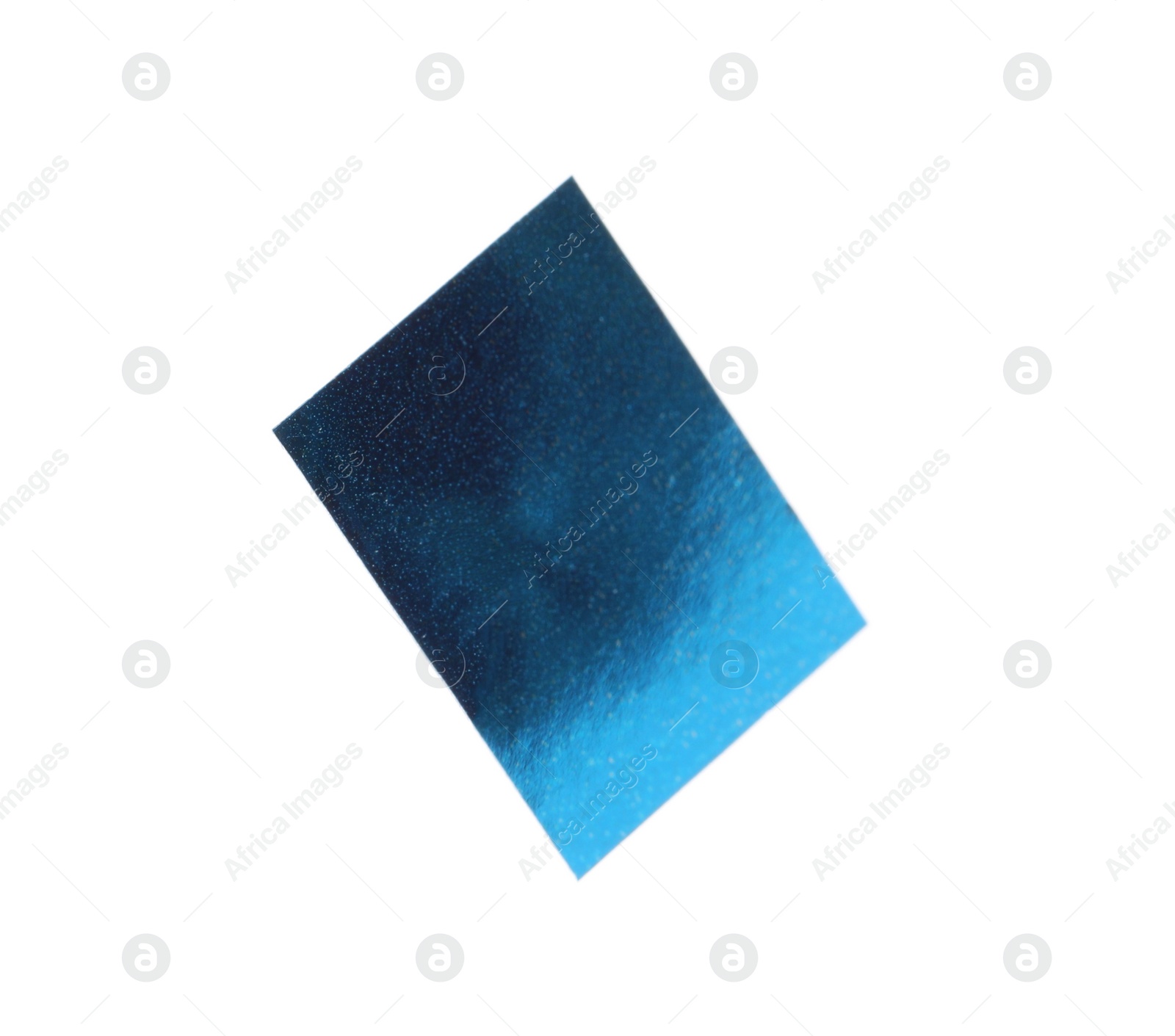 Photo of Piece of blue confetti isolated on white