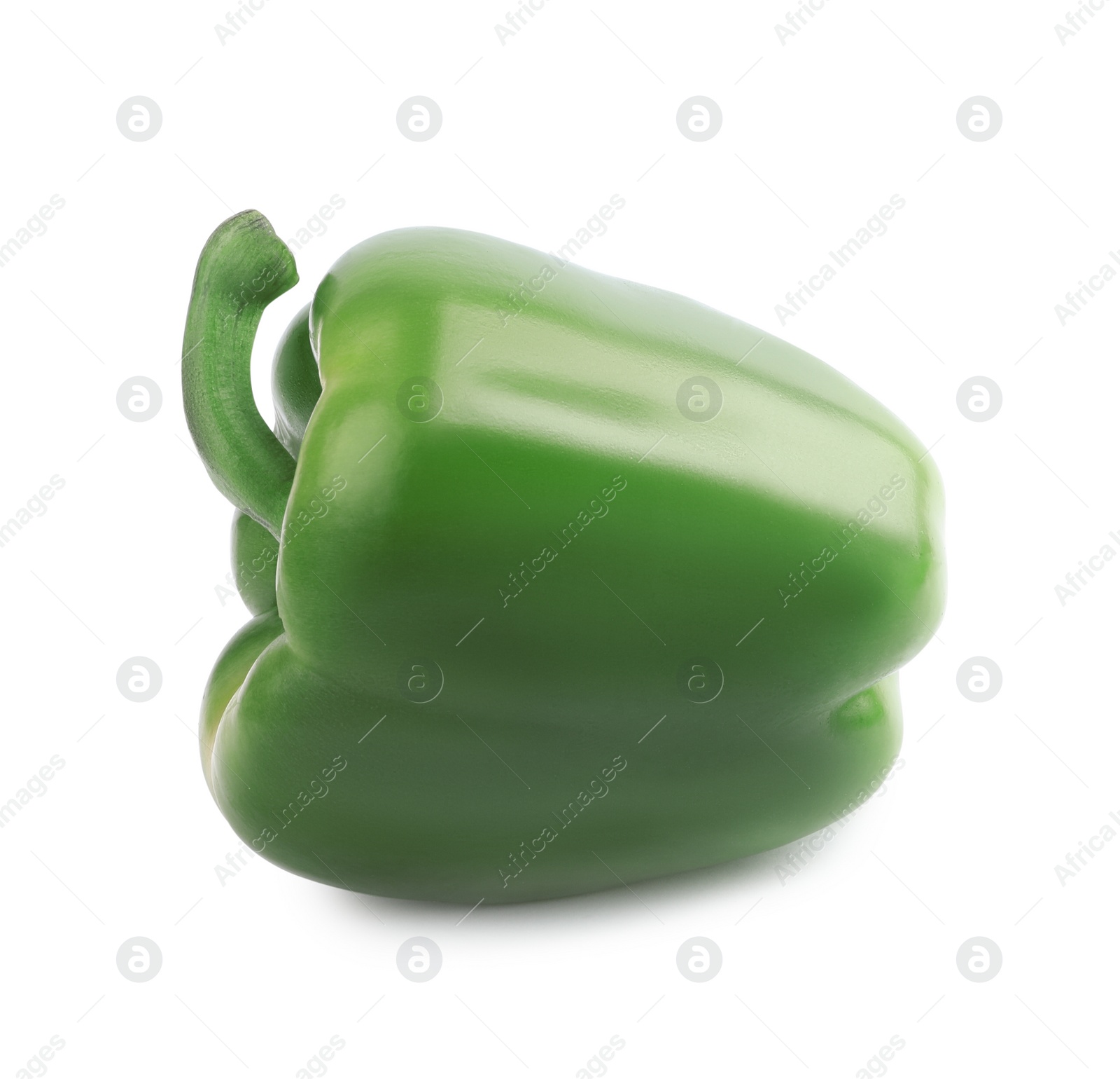 Photo of Fresh ripe green bell pepper isolated on white