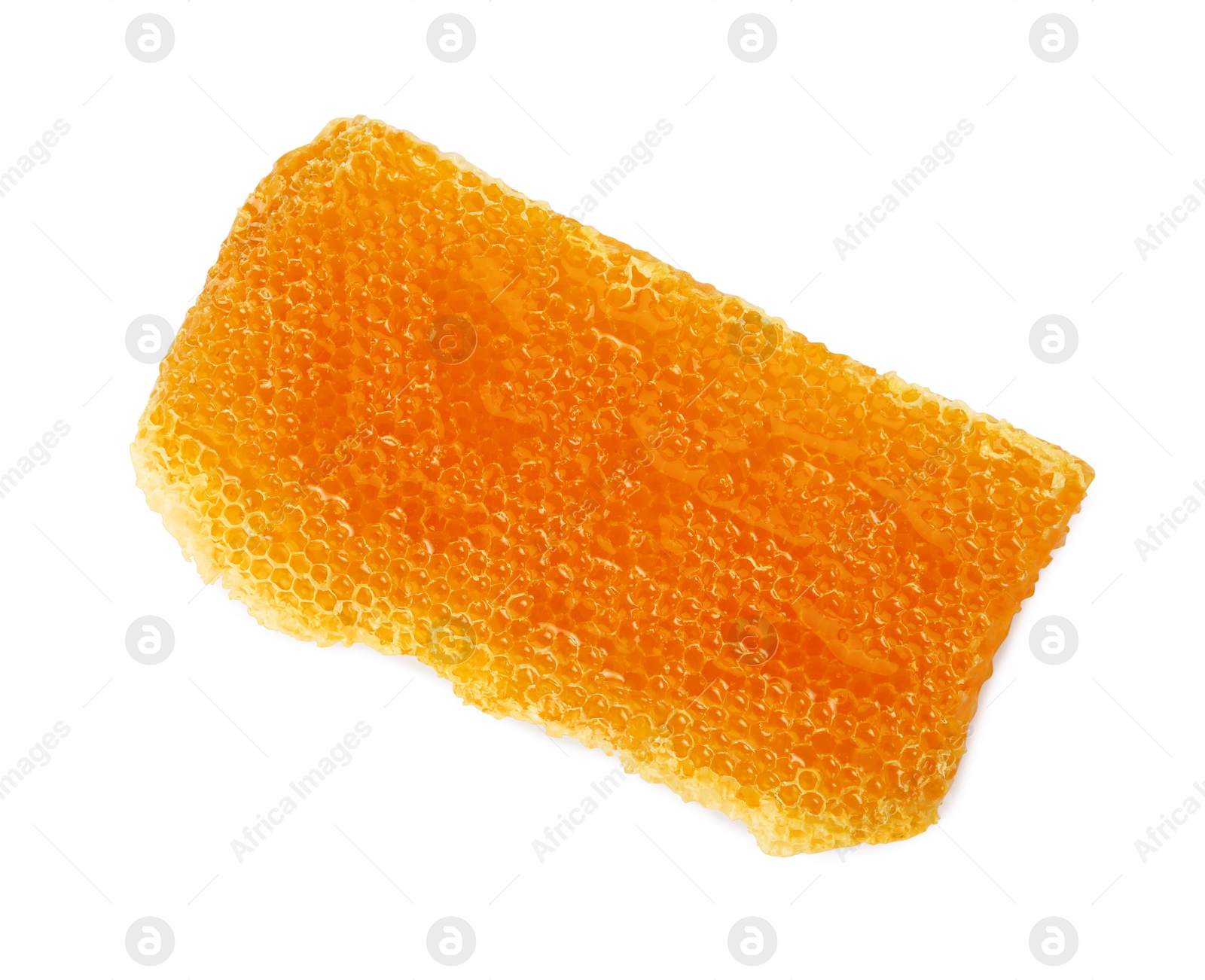 Photo of Natural honeycomb with tasty honey isolated on white