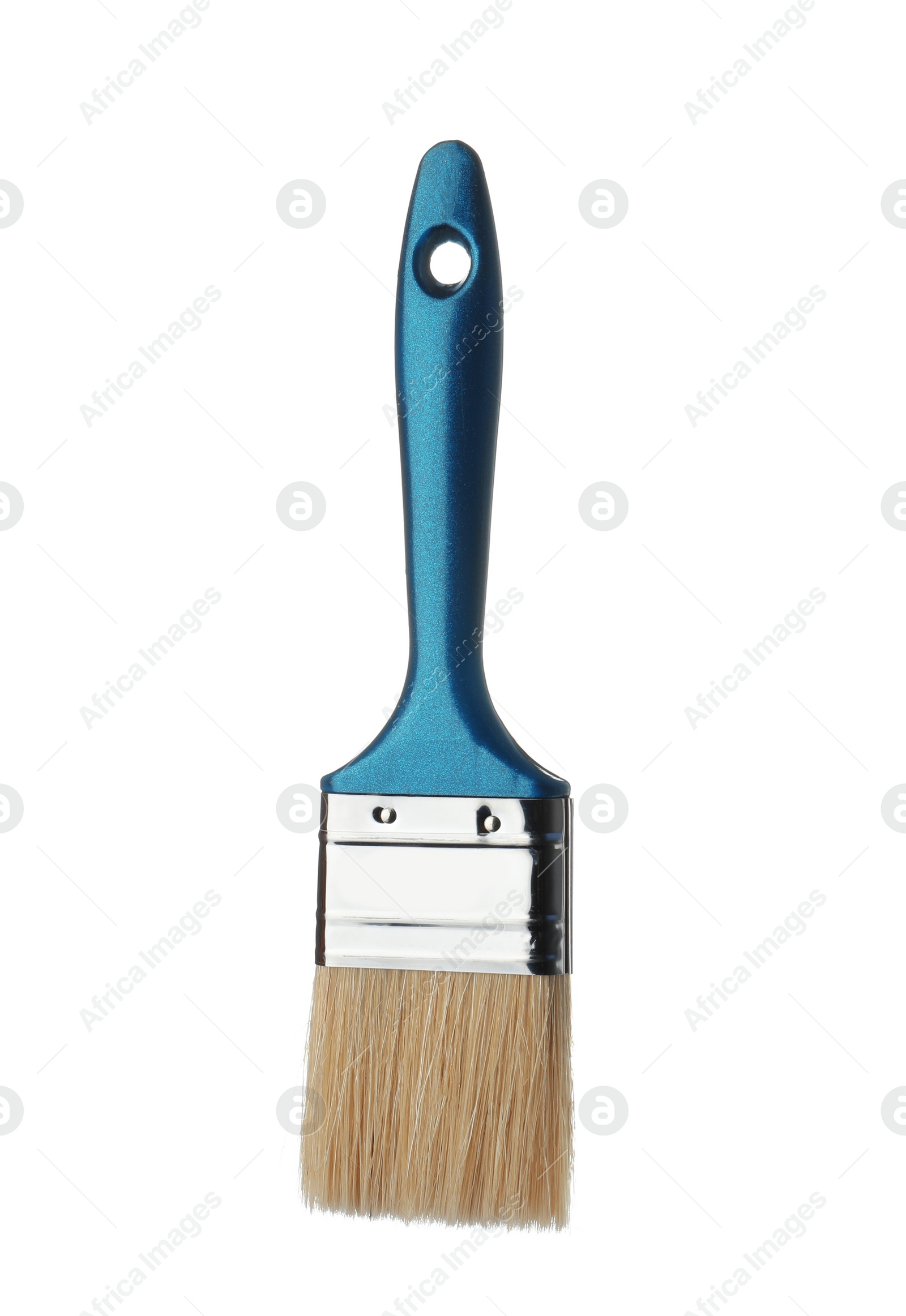 Photo of New paint brush on white background. Decorating tool