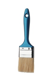 Photo of New paint brush on white background. Decorating tool