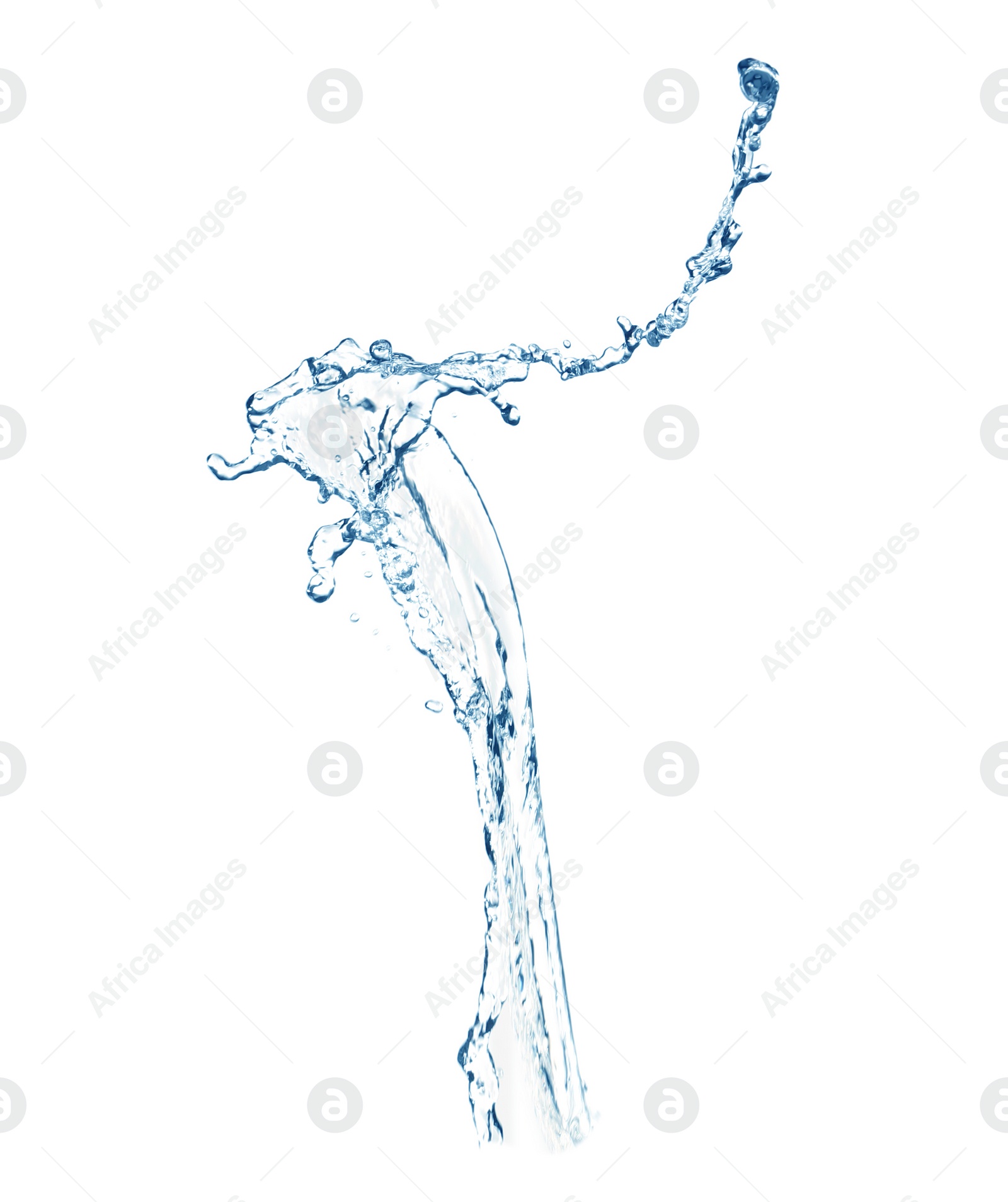 Photo of Beautiful water splash isolated on white. Pure liquid