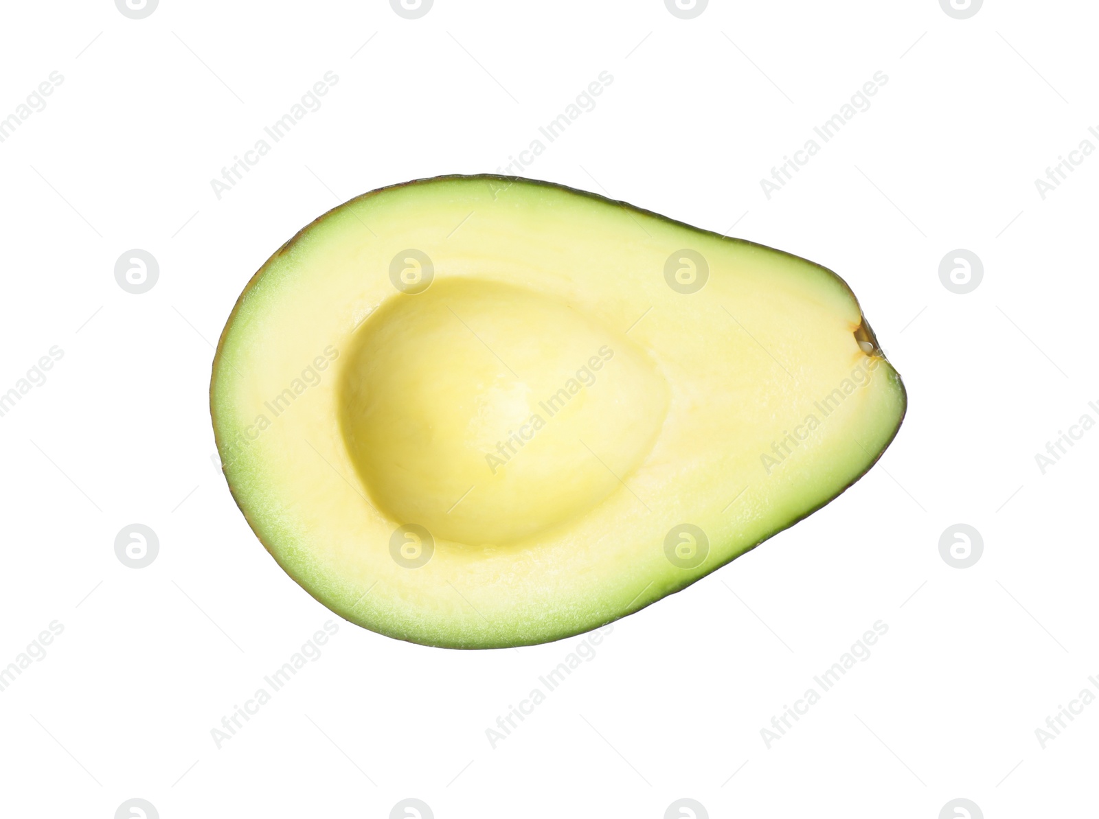 Photo of Half of ripe avocado isolated on white