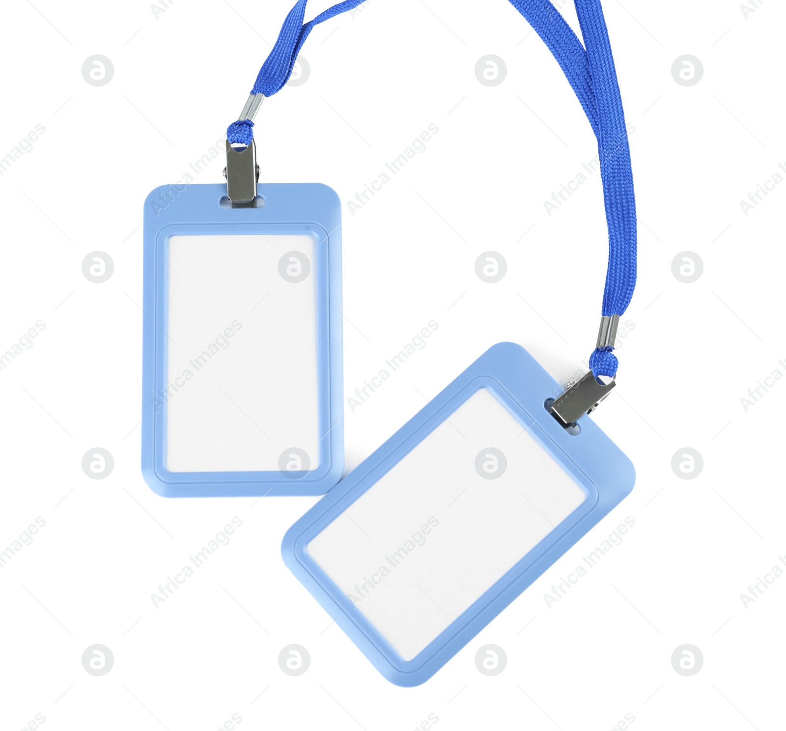 Photo of Blank badges on white background. Mockup for design