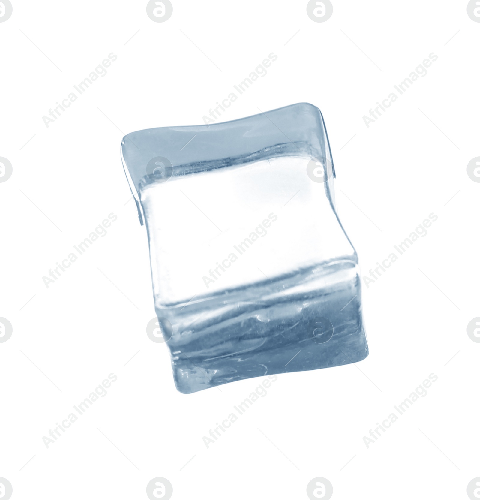 Photo of Crystal clear ice cube isolated on white