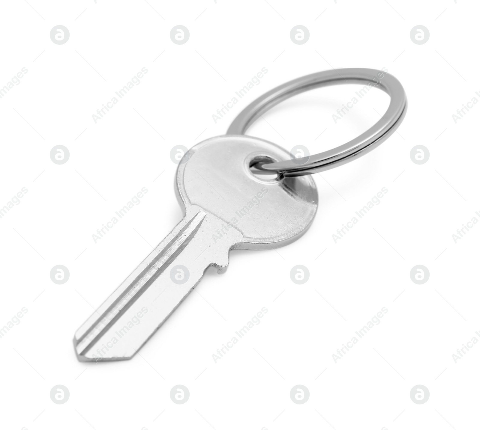 Photo of One key with ring isolated on white