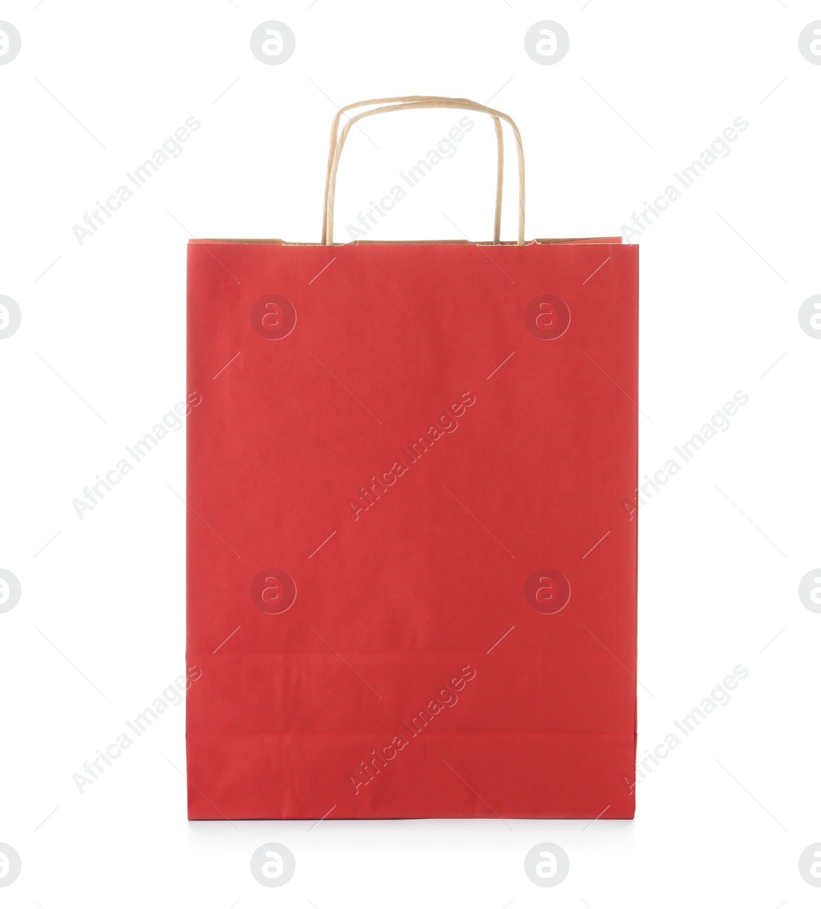 Photo of Mockup of paper shopping bag on white background