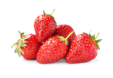 Photo of Delicious fresh ripe strawberries isolated on white